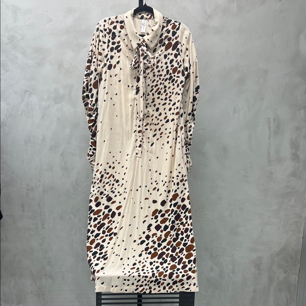 Melon Abstract Giraffe print maxi dress